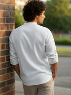 BLUE ROBED Full Sleeve Kurta for men Daily Wear in White view 76