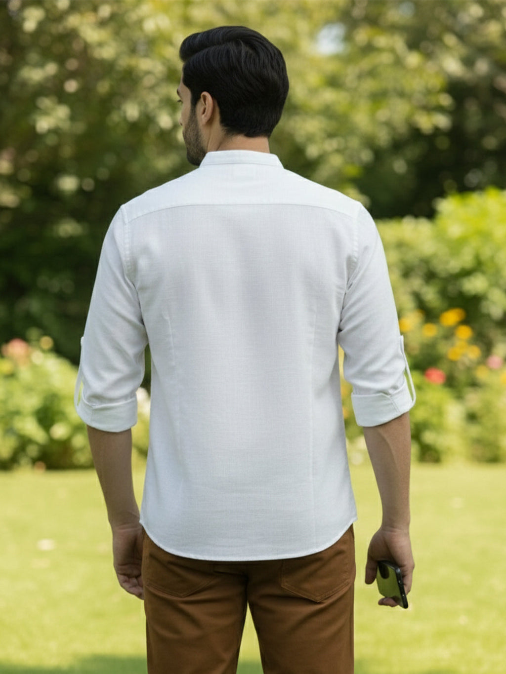 BLUE ROBED Full Sleeve Kurta for men Office Wear in White view 10