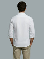 Men's Full Sleeve Spread Collar Premium Casual Shirt for Men Daily Wear in Black by BLUE ROBED, detail view