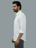 Full Sleeve Spread Collar Cotton Slim Shirt for Men and Boys in Shirt For Men And Green by BLUE ROBED, detail view