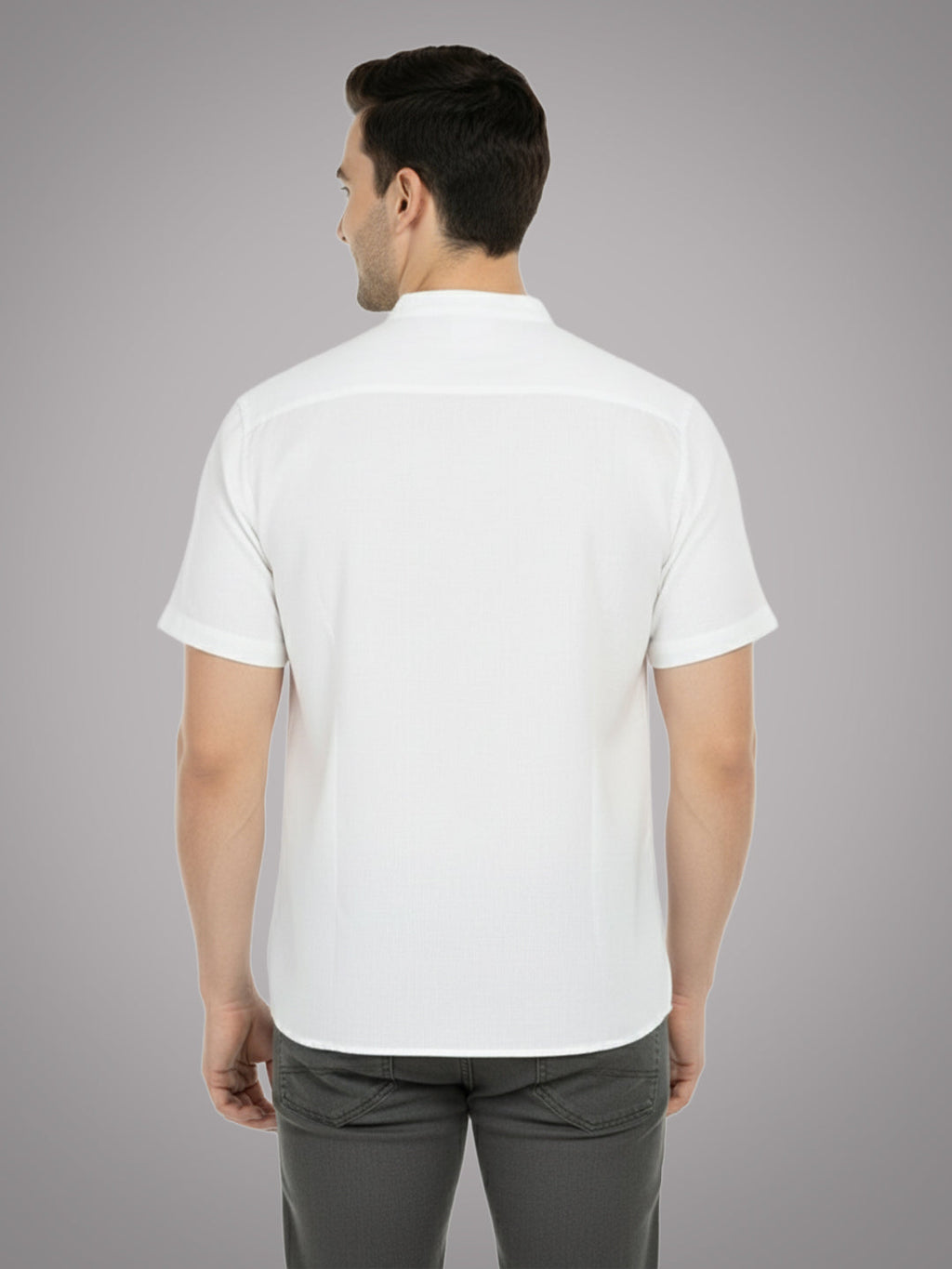 BLUE ROBED Half Sleeve Kurta for men in White view 63