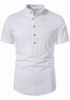 BLUE ROBED men's Half Sleeve Casual Cotton Kurta Office Wear in White view 52