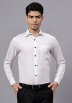 Men's Cotton Blend Slim Fit Formal Shirt in Beige by BLUE ROBED, fabric detail