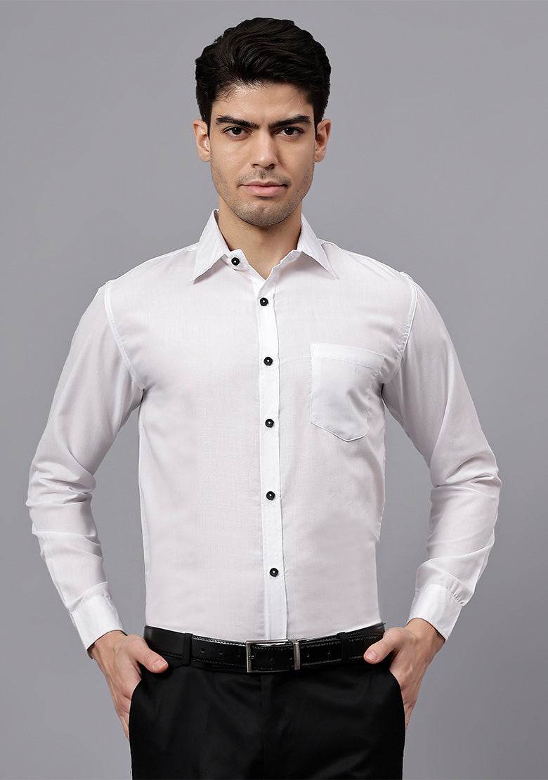Men's Cotton Blend Slim Fit Formal Shirt in Beige by BLUE ROBED, fabric detail