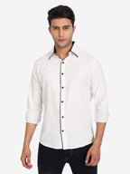 Men's Casual Full Sleeve XMan Shirt in White by BLUE ROBED