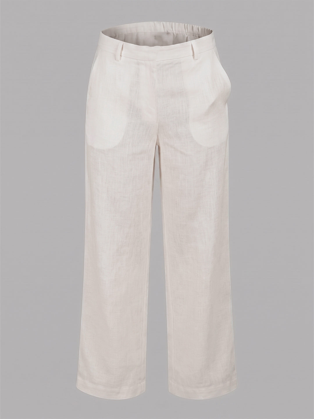 BLUE ROBED Cream Color Trousers For Women And Girls Main image