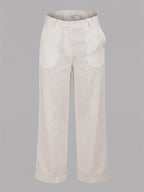 BLUE ROBED Cream Color Trousers For Women And Girls