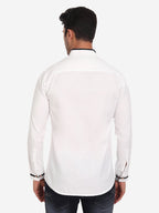 Men's Casual Shirt Full Sleeve Oxford Design Shirt in Black by BLUE ROBED, side view