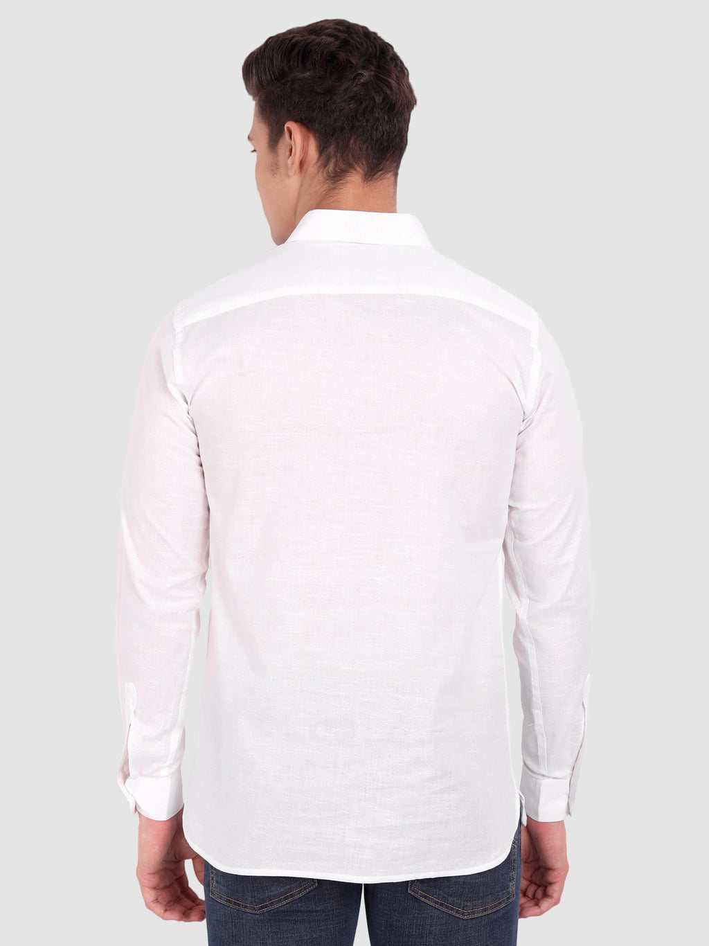 BLUE ROBED men's Full Sleeve Casual Cotton Kurta in White view 3