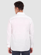 BLUE ROBED men's Full Sleeve Casual Cotton Kurta in White view 3