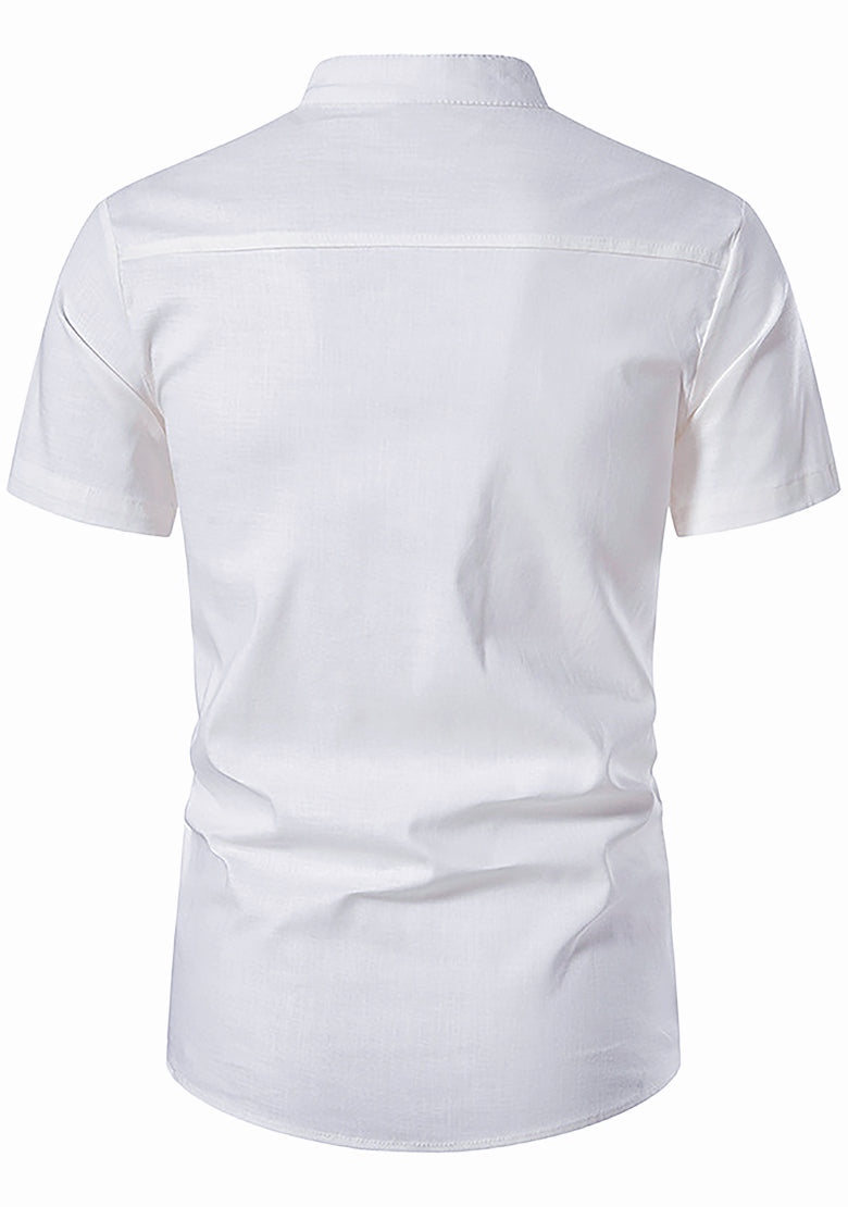 BLUE ROBED men's Half Sleeve Casual Cotton Kurta Office Wear in White view 54
