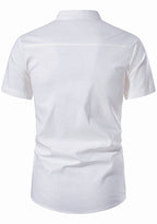 BLUE ROBED men's Half Sleeve Casual Cotton Kurta Office Wear in White view 54