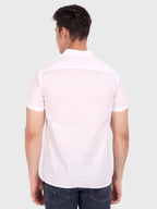 BLUE ROBED men's Casual Half Sleeve Slim Fit Kurta in White view 33