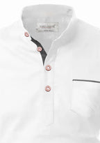 BLUE ROBED men's Casual Slim Fit Full Sleeve Pocket Contrast Kurta in White view 68