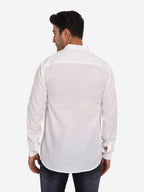 BLUE ROBED Men Double Button Slim Fit Casual Kurta in White view 11