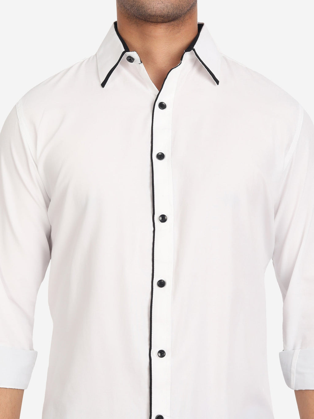 Men's Casual Full Sleeve XMan Shirt in White by BLUE ROBED, back view