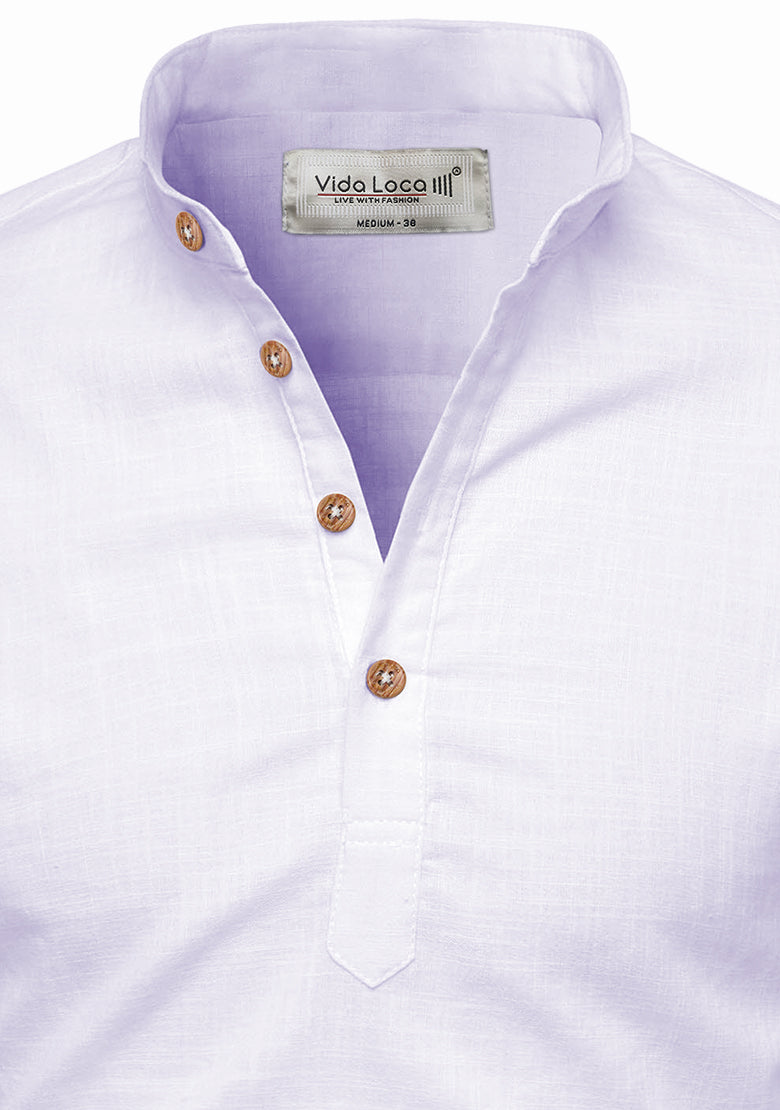 BLUE ROBED men's Casual Slim Fit Full Sleeve Kurta in White view 105