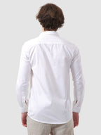 Men's Formal Full Sleeve Plain Shirt in White by BLUE ROBED, side view