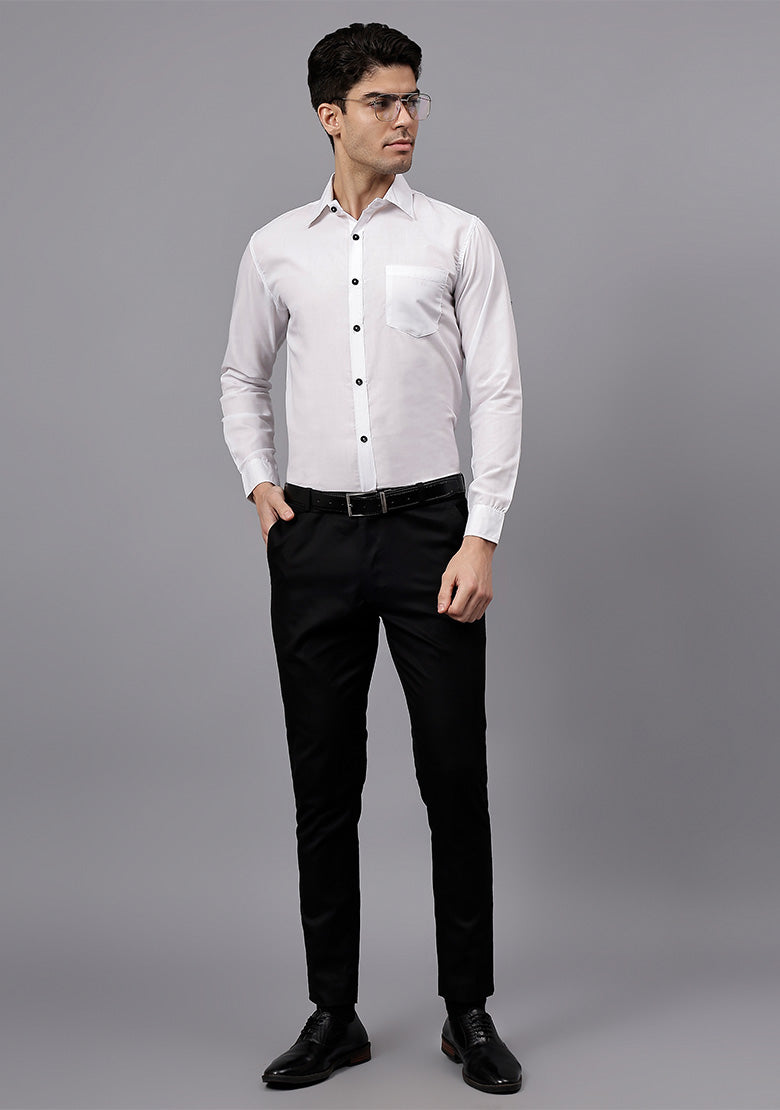 Men's Cotton Blend Slim Fit Formal Shirt in Beige by BLUE ROBED, style view