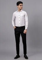 Men's Cotton Blend Slim Fit Formal Shirt in Beige by BLUE ROBED, style view