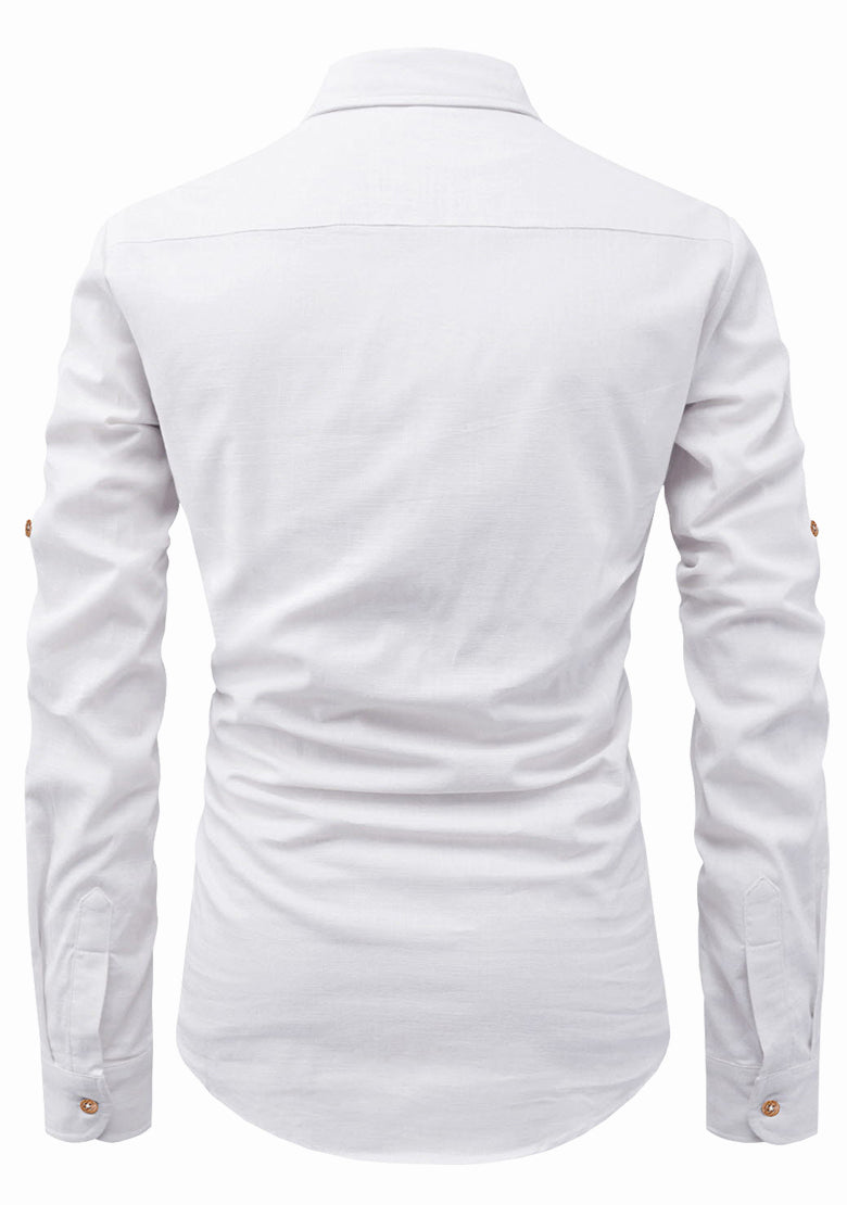 BLUE ROBED men's Full Sleeve Casual Cotton Kurta in White view 93