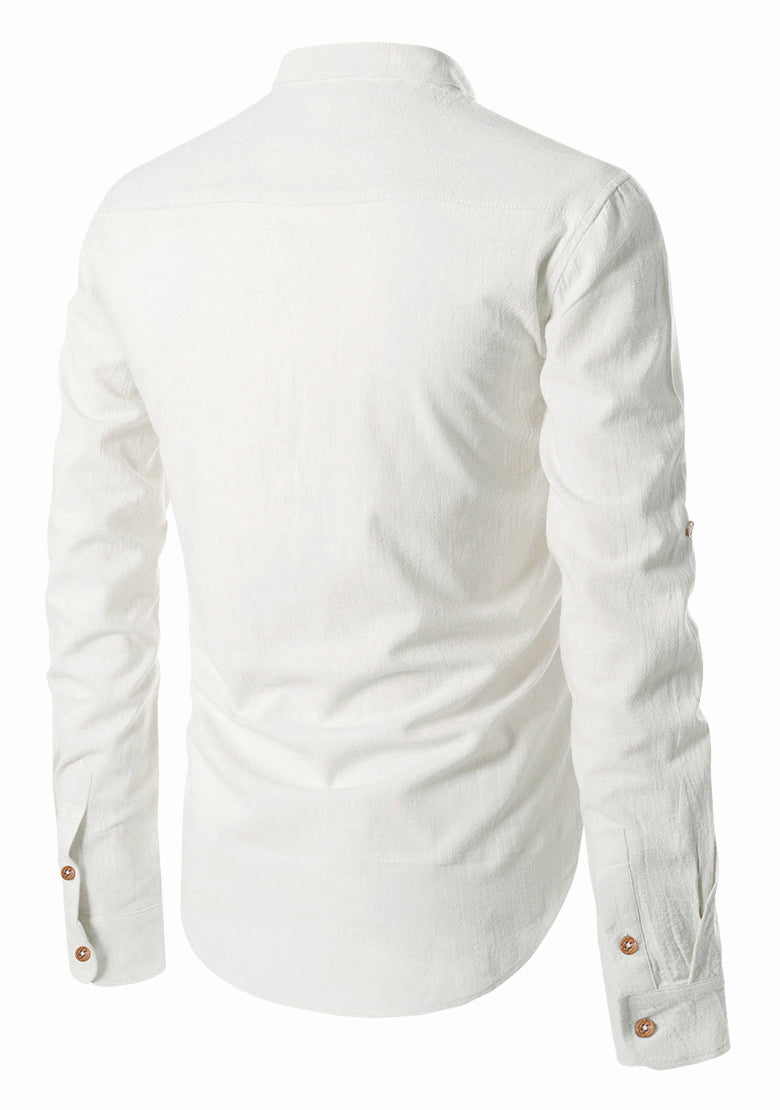 BLUE ROBED men's Casual ZIP Style Full Sleeve Kurta in White view 4