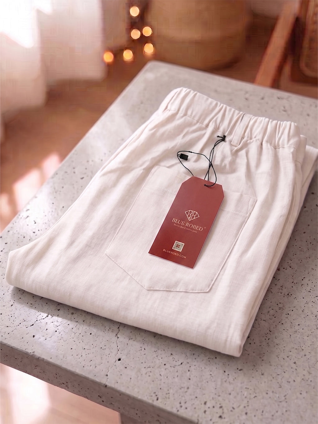 BLUE ROBED Cream Color Trousers For Women And Girls