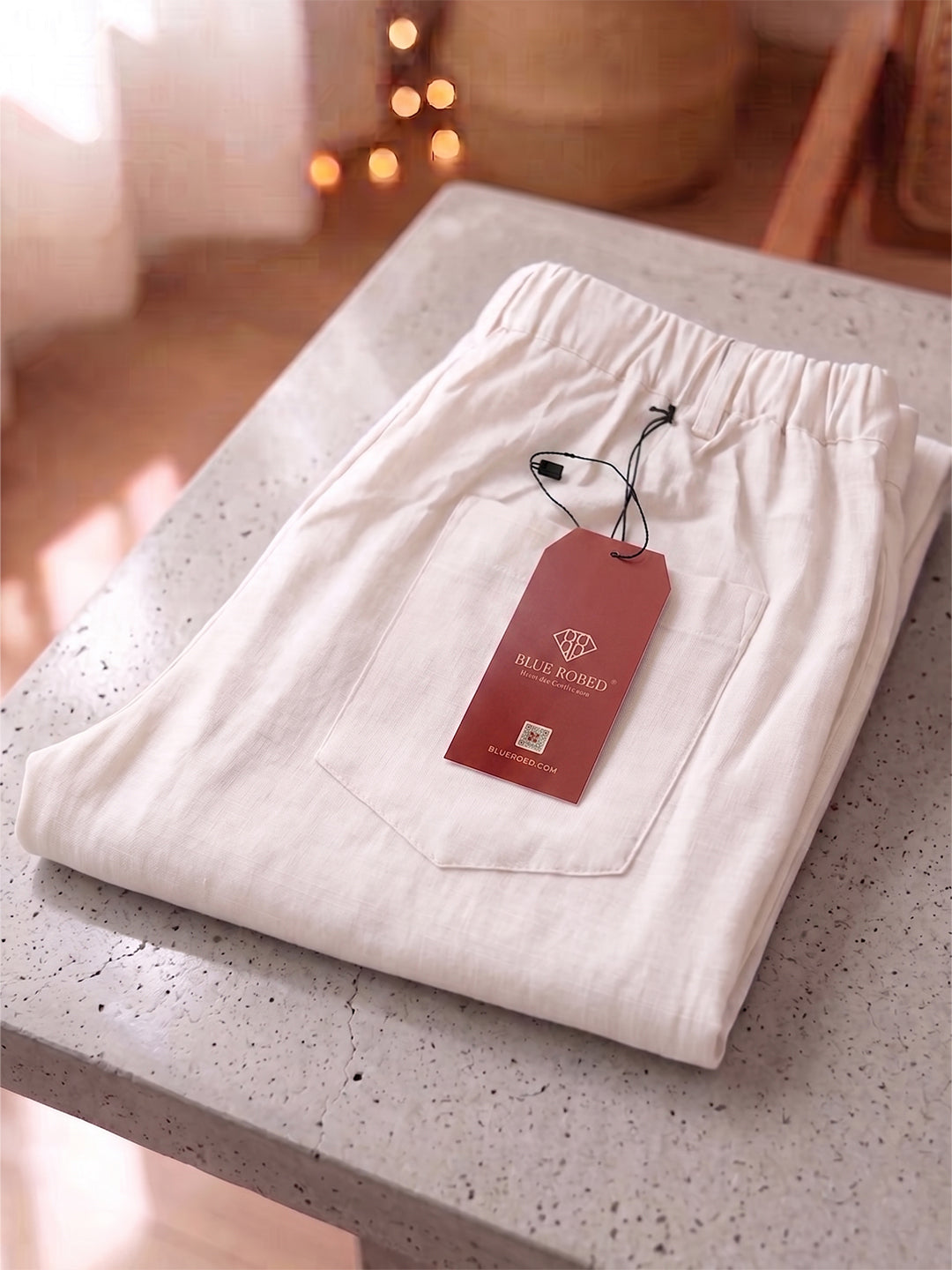 BLUE ROBED Cream Color Trousers For Women And Girls