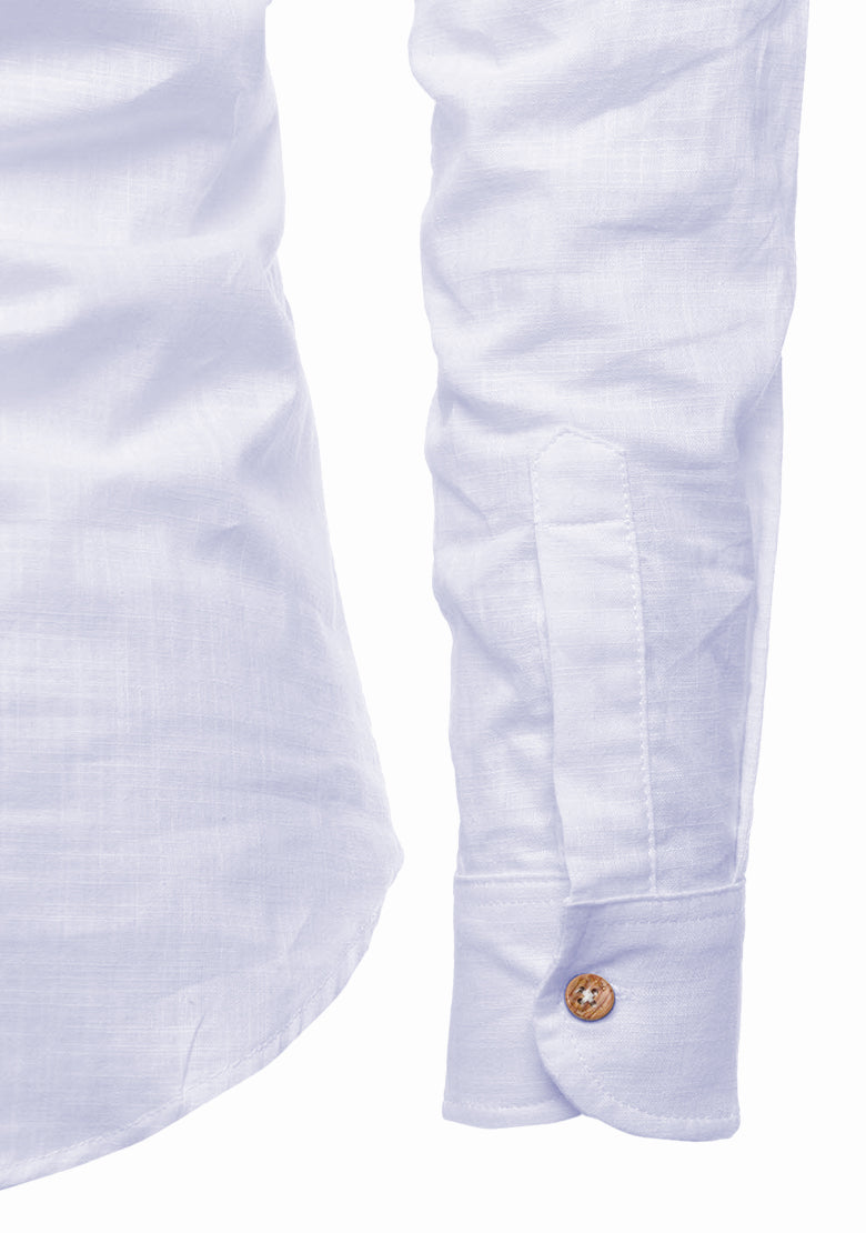 BLUE ROBED men's Casual Slim Fit Full Sleeve Kurta in White view 107