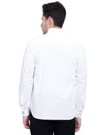 BLUE ROBED men's Casual Slim Fit Full Sleeve Double Pocket Cotton Kurta in White view 13