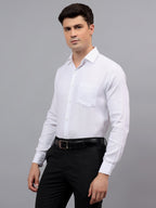 Men's Full Sleeve Spread Collar Premium Casual Shirt for Men in Black by BLUE ROBED, fit view