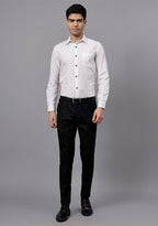 Men's Cotton Blend Slim Fit Formal Shirt in Beige by BLUE ROBED, view