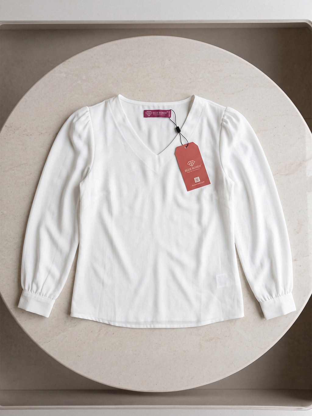 Women’s Crepe Formal Top | Elegant V-Neck Office Wear Blouse
