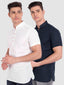 BLUE ROBED men's Casual Slim Fit Half Sleeve Cotton Kurta (Pack 2) Office Wear in White view 3
