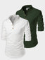 BLUE ROBED men's Casual Slim Fit Full Sleeve Cotton Kurta (Pack 2) in White style C