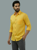 Full Sleeve Spread Collar Cotton Slim Shirt for Men and Boys in Shirt For Men And Green by BLUE ROBED, front view