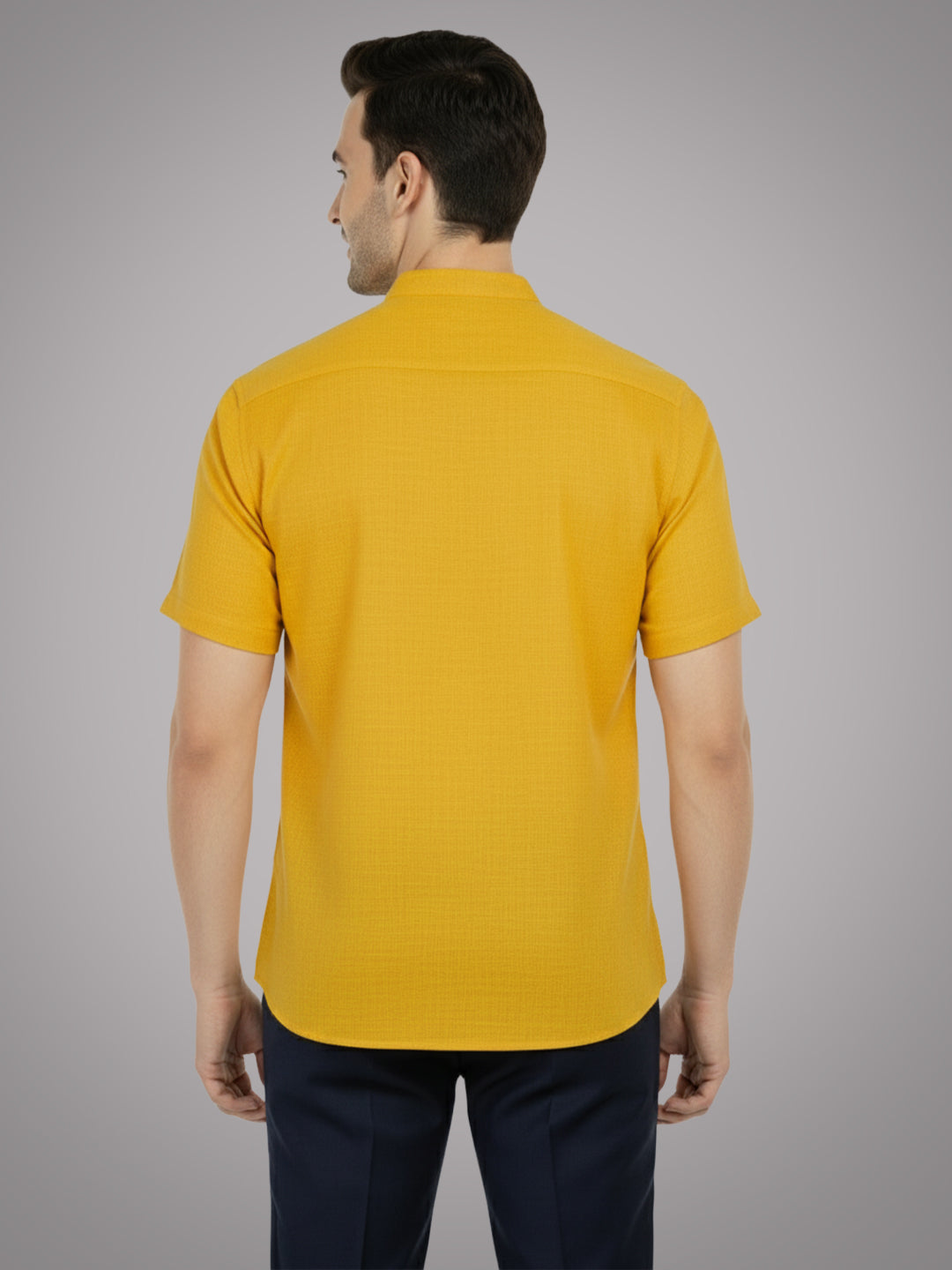 BLUE ROBED Half Sleeve Kurta for men in Yellow view 66