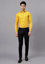 Men's Cotton Blend Slim Fit Formal Shirt in Beige by BLUE ROBED, style view