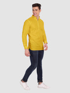 BLUE ROBED men's Casual ZIP Style Full Sleeve Cotton Kurta in Yellow view 75