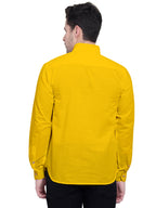 BLUE ROBED men's Casual Slim Fit Full Sleeve Double Pocket Cotton Kurta in Yellow view 56