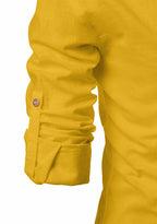 BLUE ROBED men's Casual Slim Fit Full Sleeve Kurta in Yellow Dark view 134
